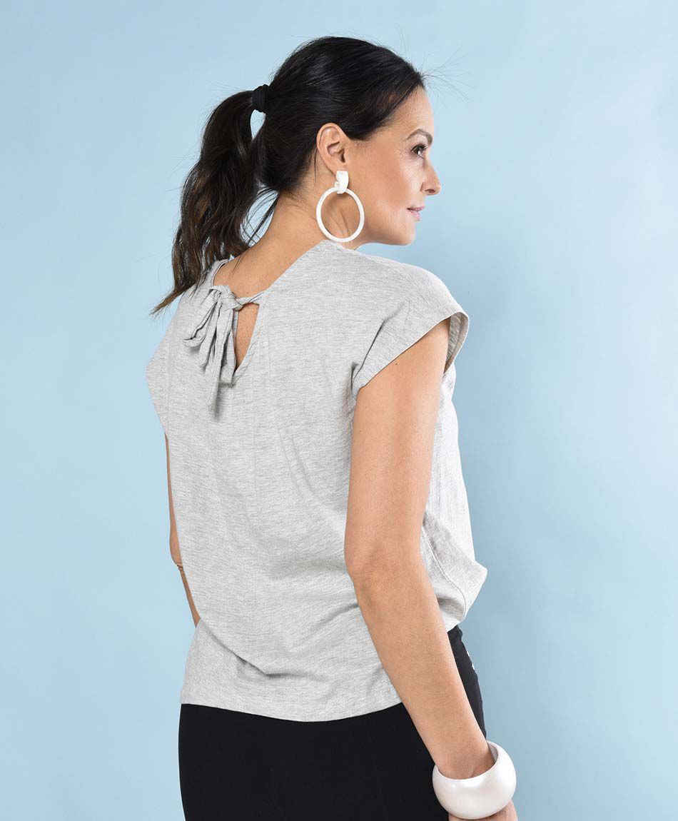 Polera manga mini cuello redondo