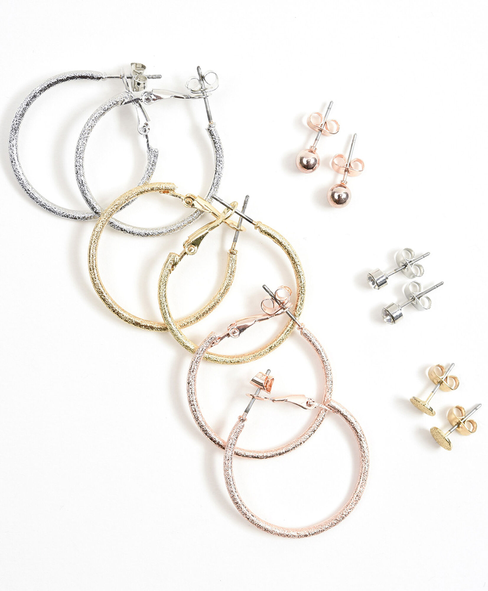 Set 7 aros mujer brillantes Set 7 aros mujer brillantes