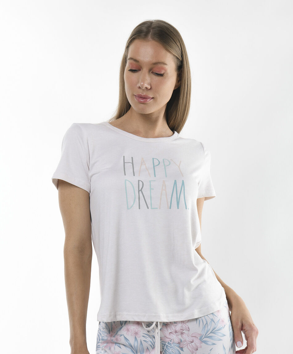 Pijama mujer jaspeado tropical 2 piezas