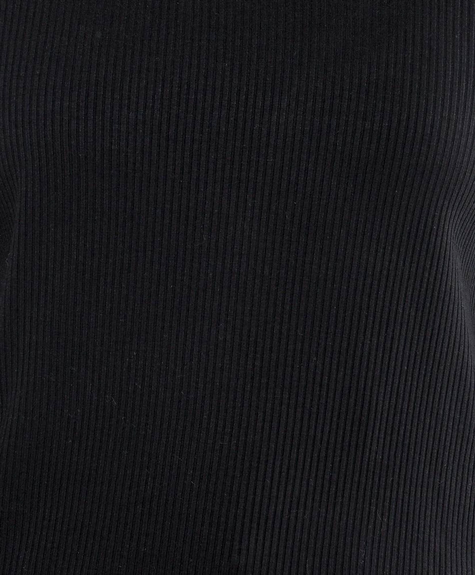 Polera mujer acanalada negra Polera mujer acanalada negra
