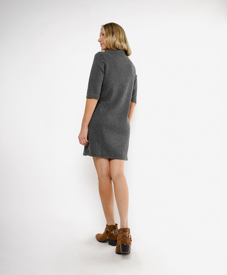 Vestido mujer lanoso medio cuello