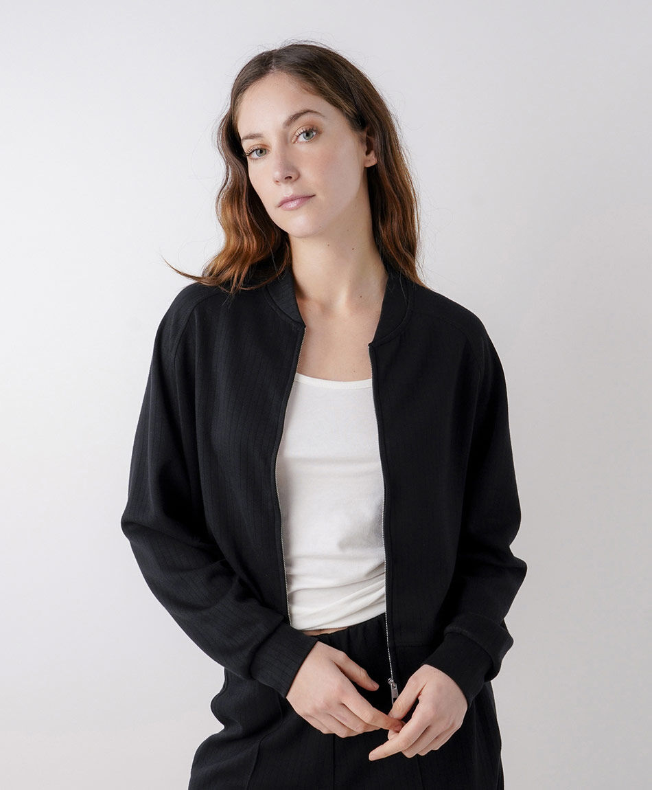 Chaqueta mujer jacquard l&iacute;neas