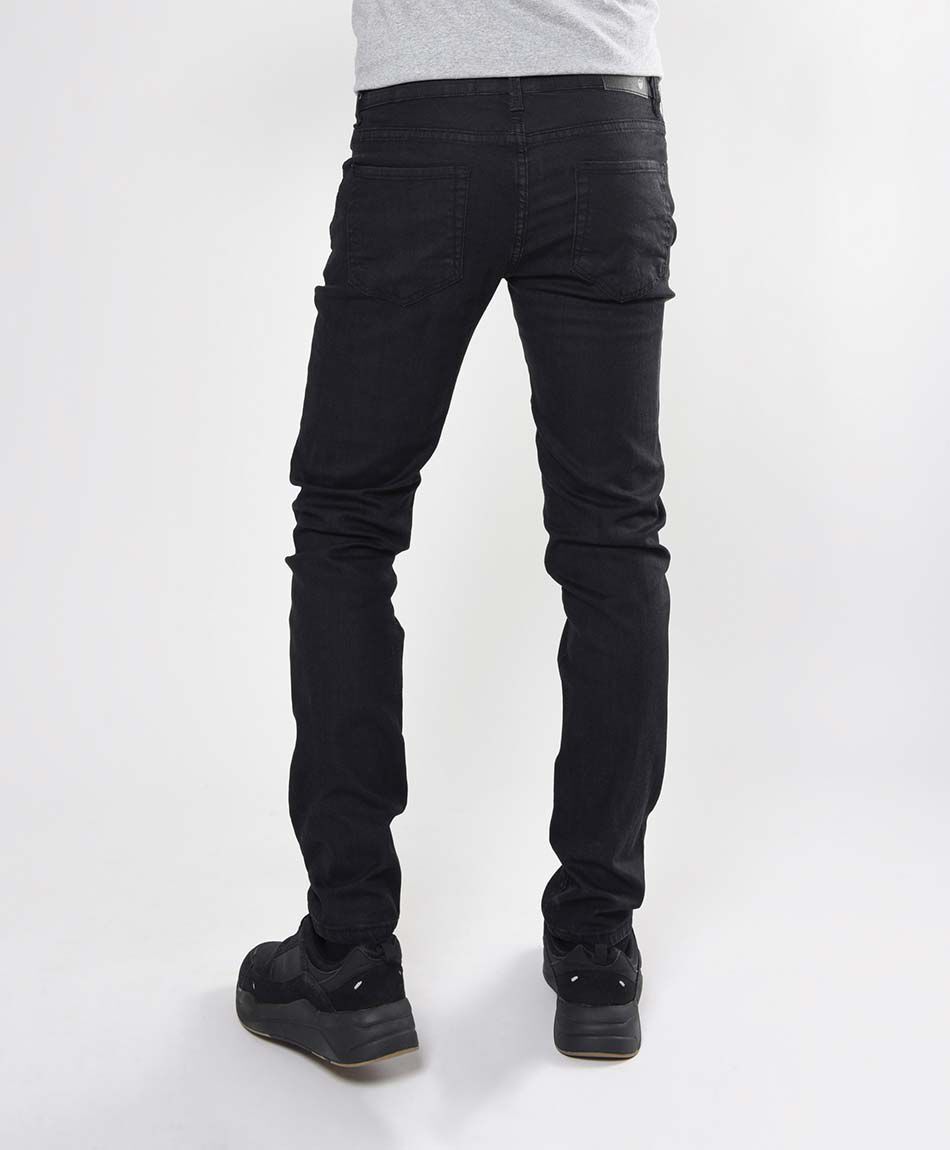 Jeans hombre liso cl&aacute;sico skinny fit