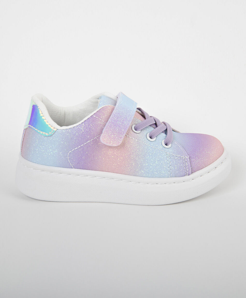Zapatilla infantil tie dye brillos