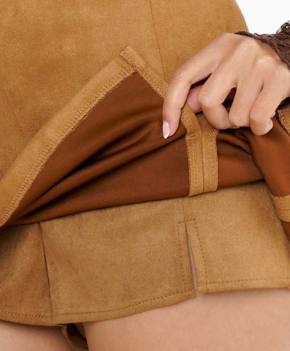 Mini falda mujer sarong suede
