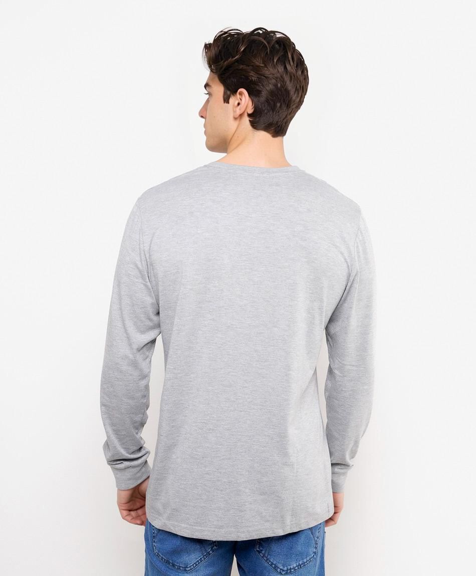 Polera hombre lisa manga larga
