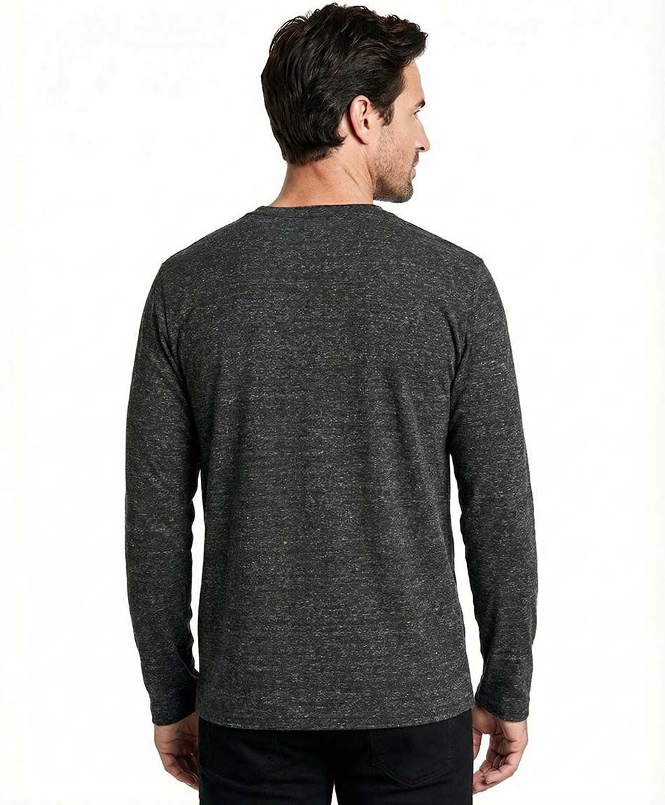 Polera hombre dise&ntilde; gris jaspeado