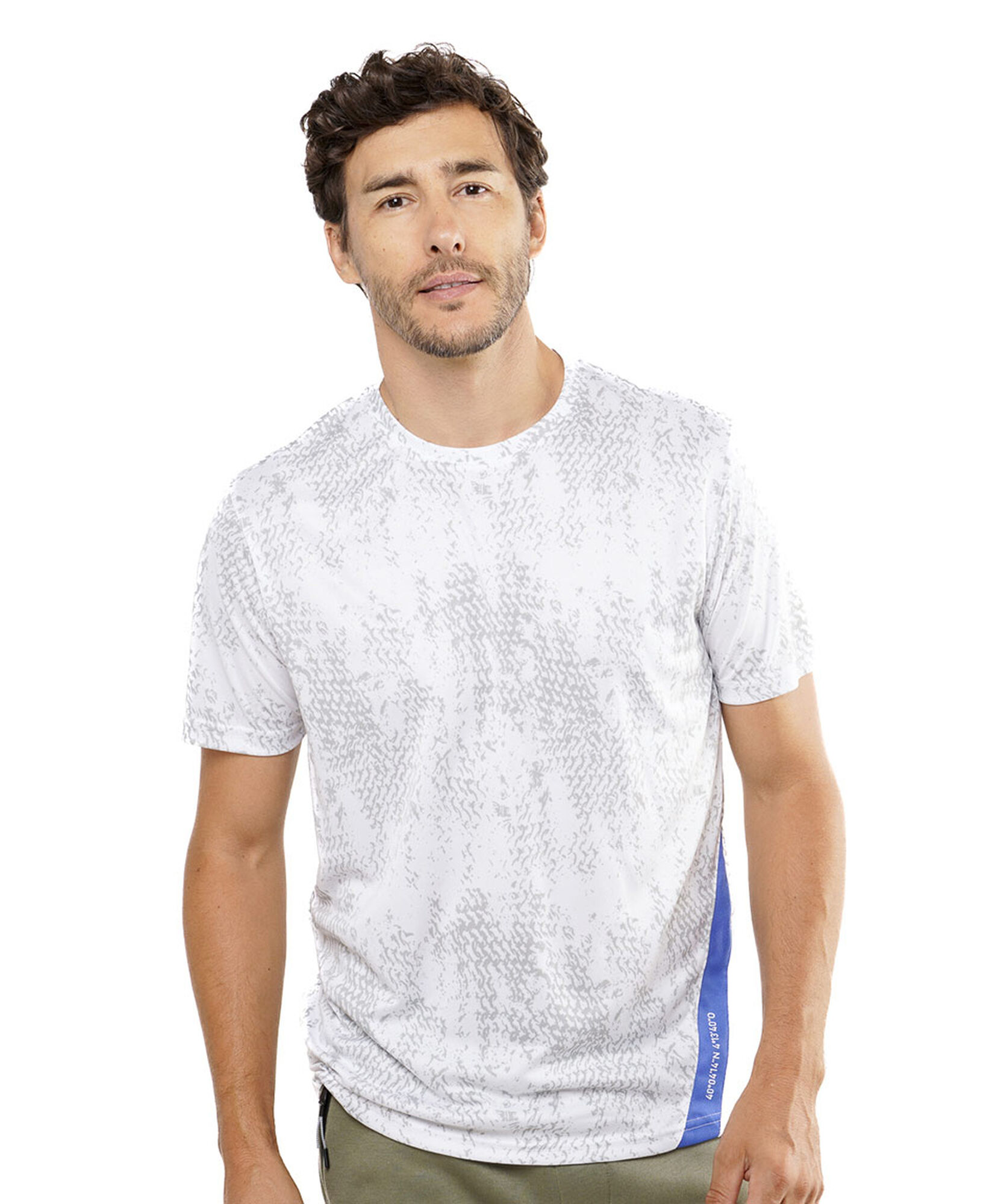 Polera deportiva hombre print blanca Polera deportiva hombre print blanca