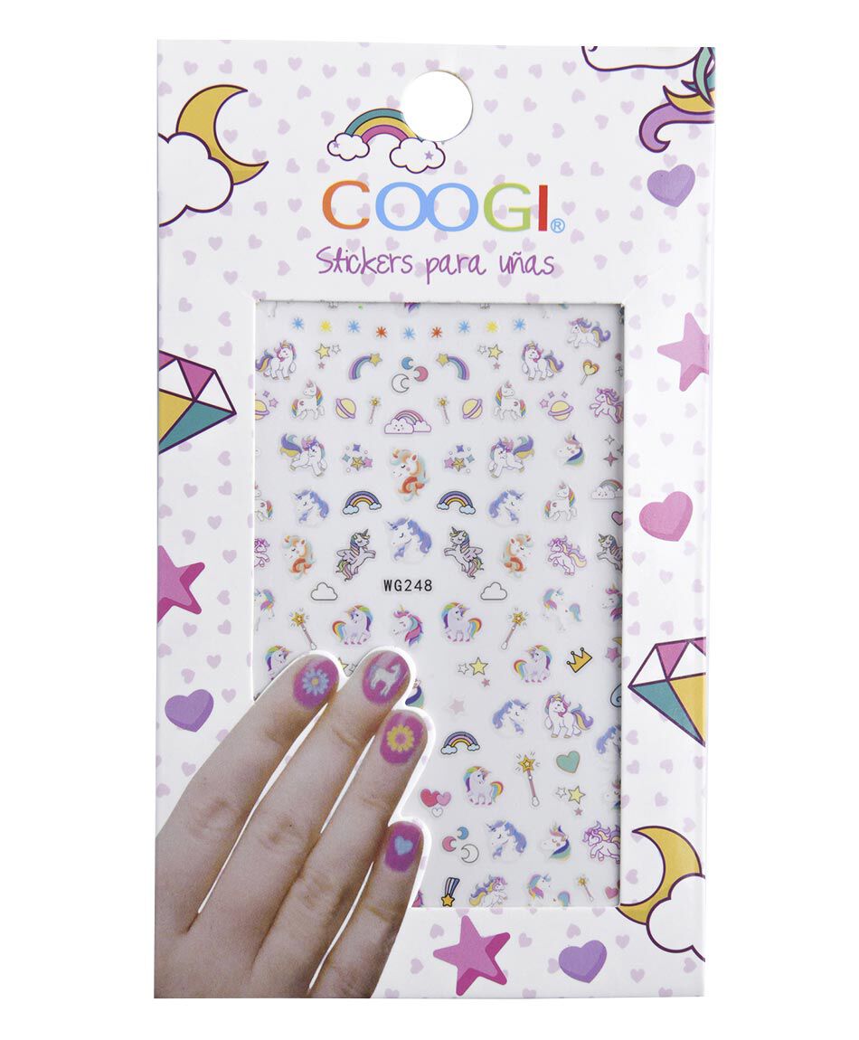 Stickers u&ntilde;as unicornio 1 pieza