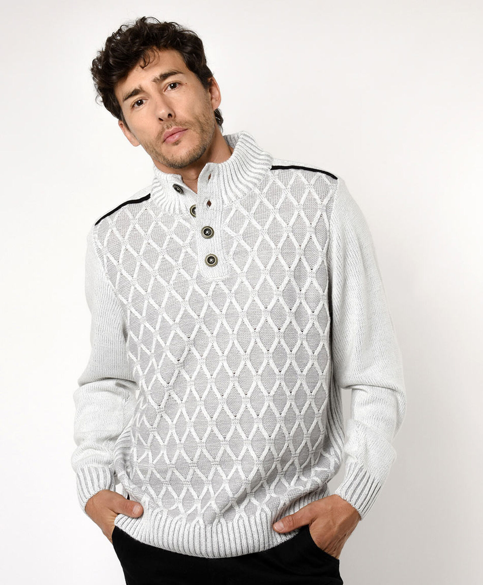 Sweater hombre cuello alto botones Sweater hombre cuello alto botones