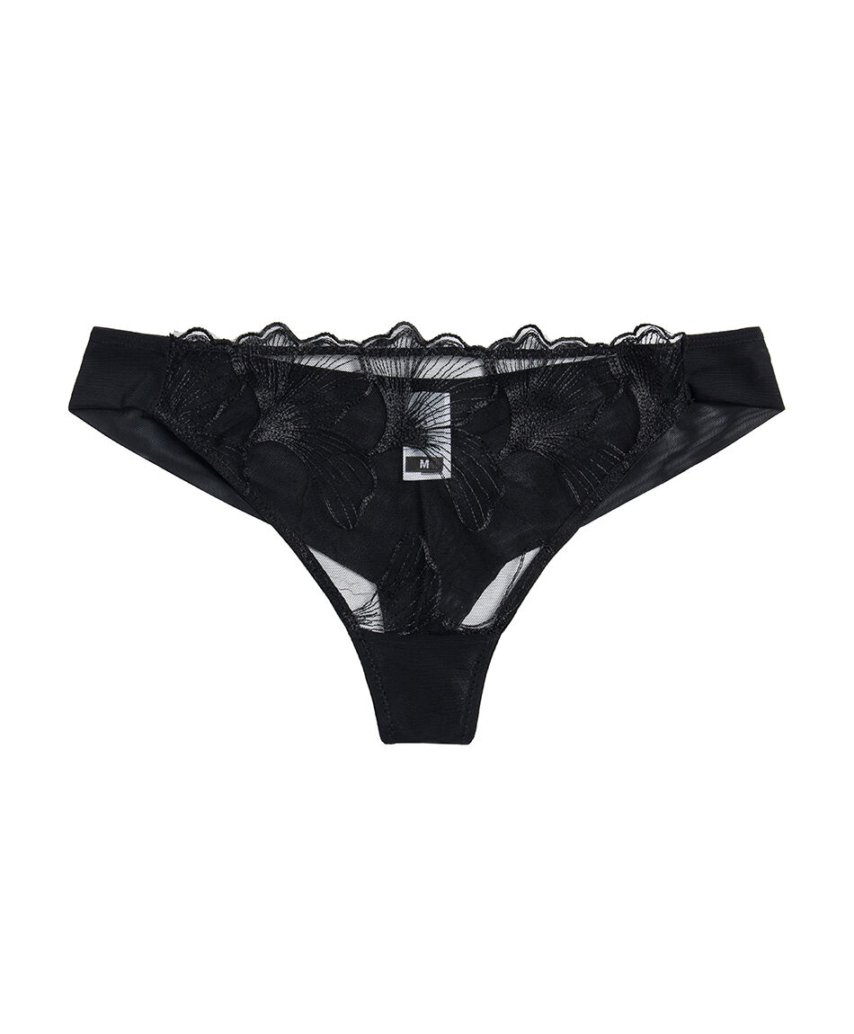 Tanga mujer transparencia bordados