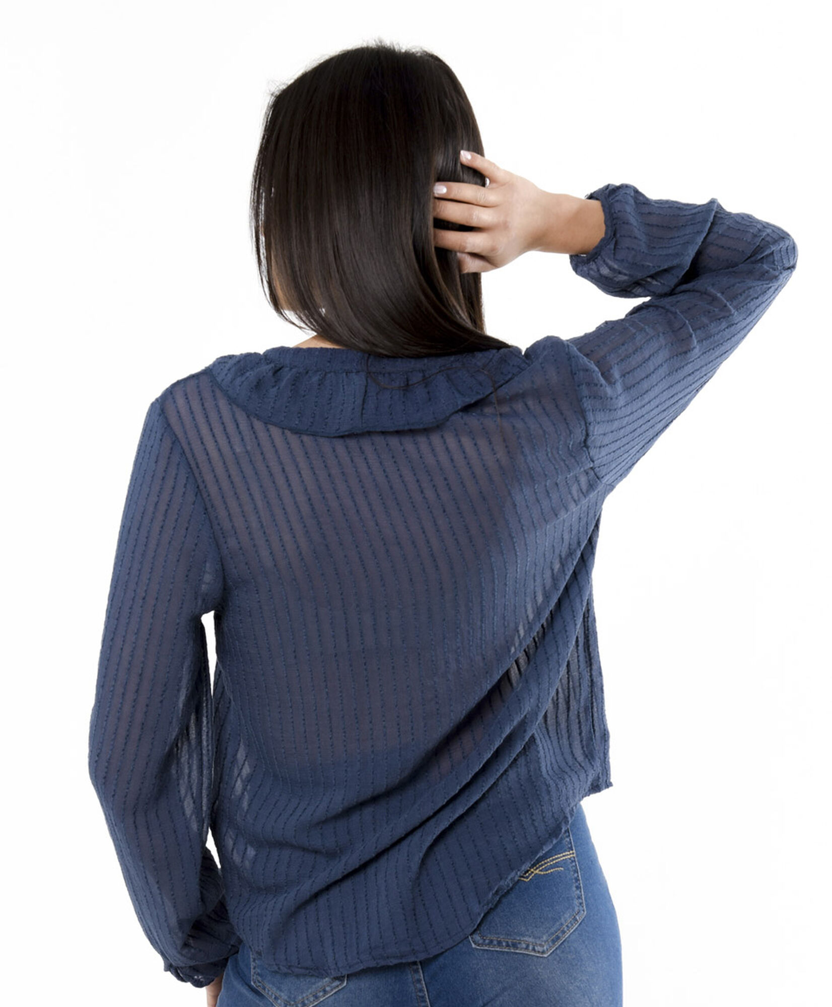 Blusa mujer botones con vuelitos Blusa mujer botones con vuelitos