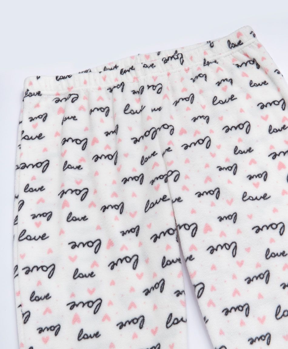 Pijama mujer  polar letras y  botones