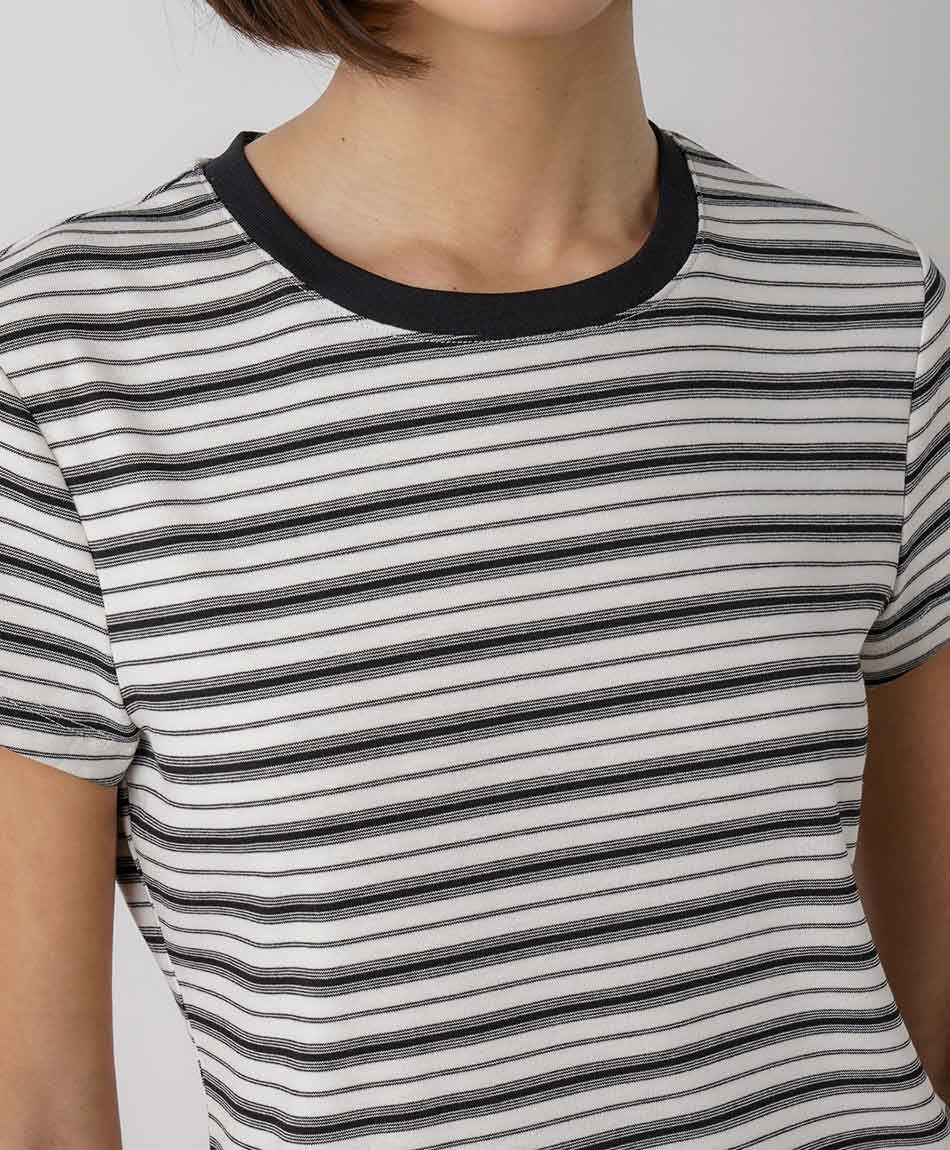 Polera mujer l&iacute;neas mix black
