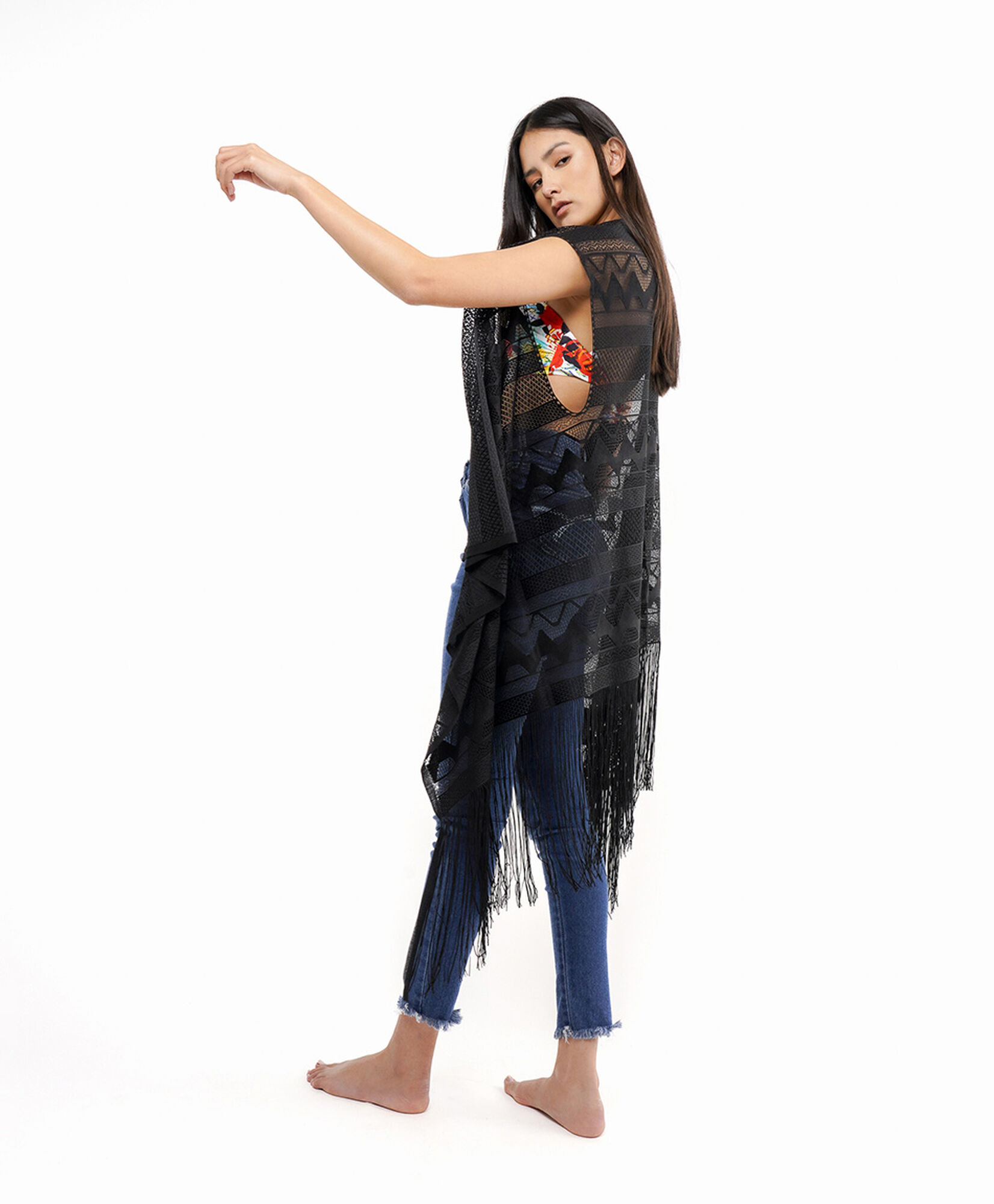 Pareo mujer diseño flecos Pareo mujer diseño flecos