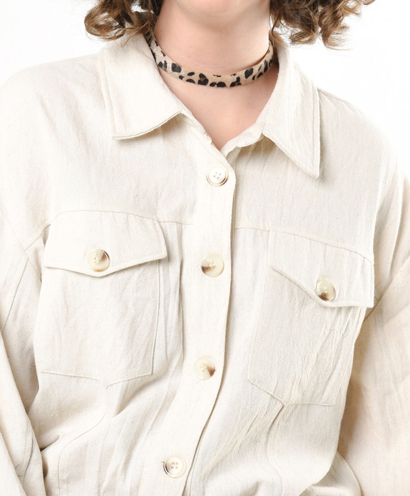 Chaqueta mujer lino crop Chaqueta mujer lino crop