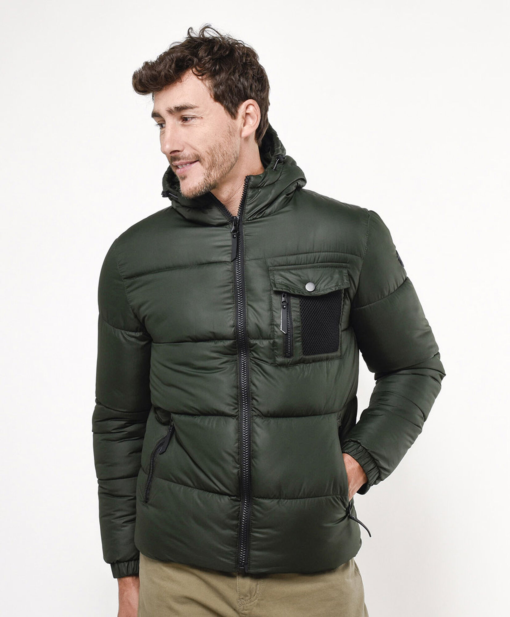 Parka hombre bolsillo verde Parka hombre bolsillo verde