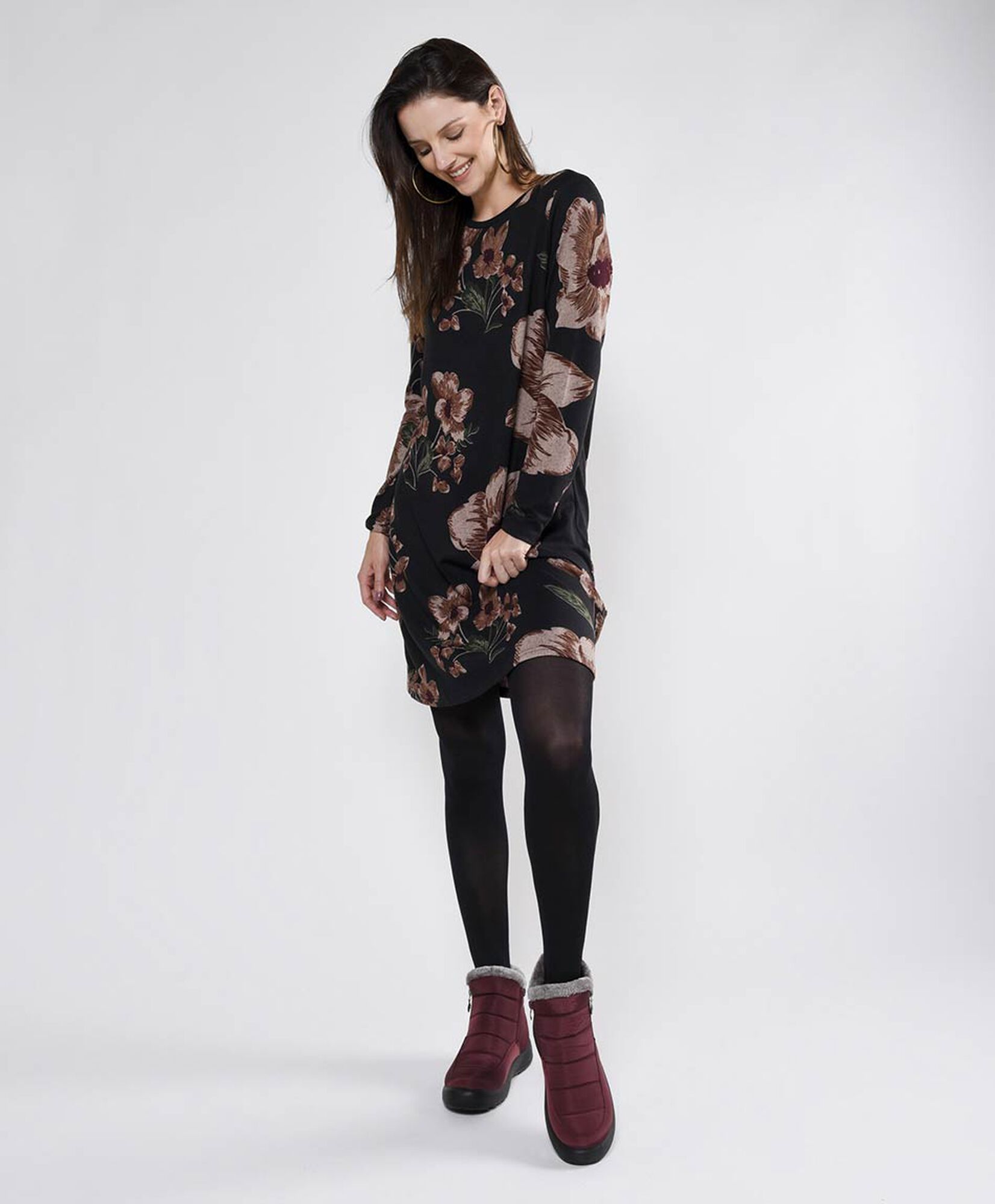 Vestido hasta la rodilla mujer flores Vestido hasta la rodilla mujer flores
