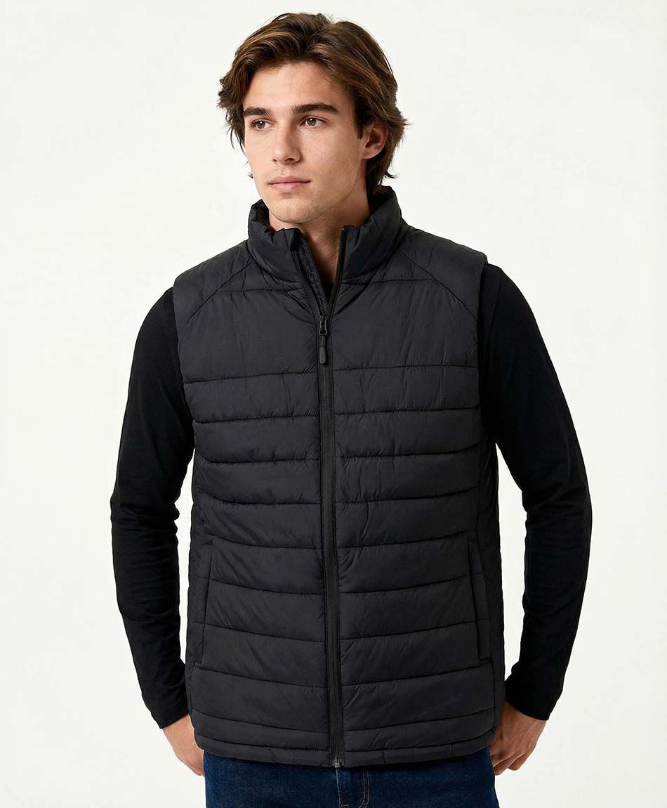 Parka deportiva hombre sin mangas negro