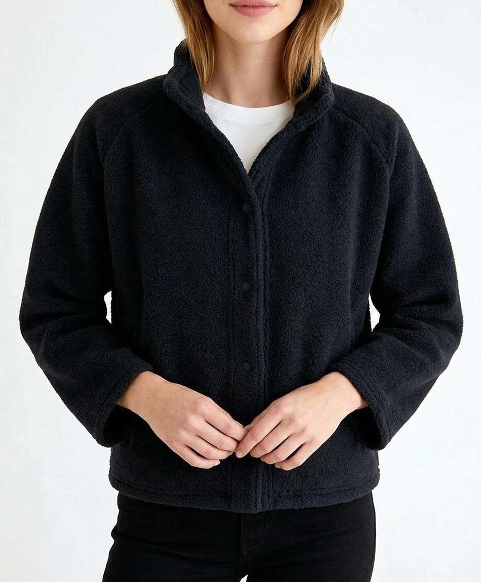 Poler&oacute;n manta mujer negro