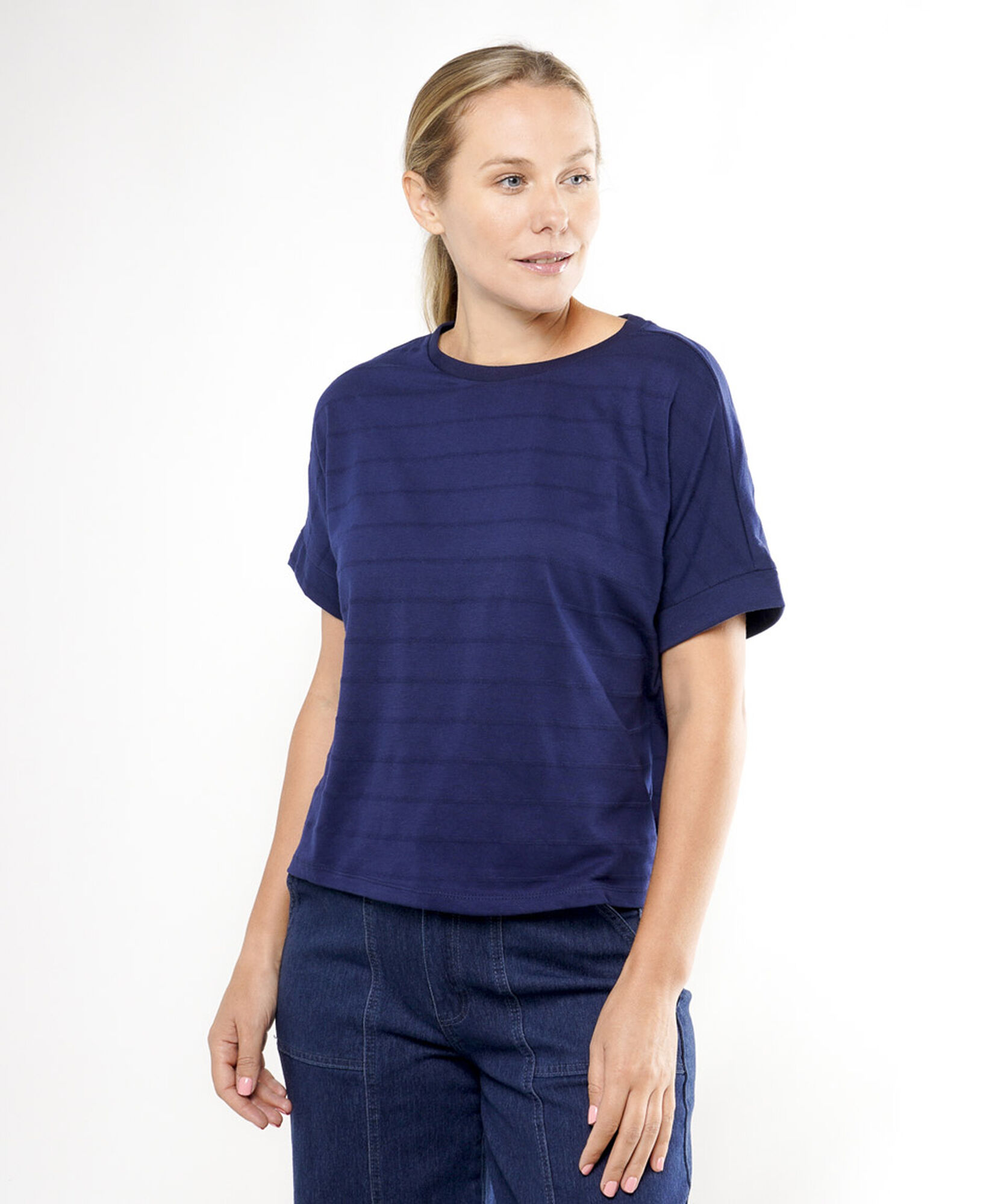 Polera mujer texturada líneas Polera mujer texturada líneas