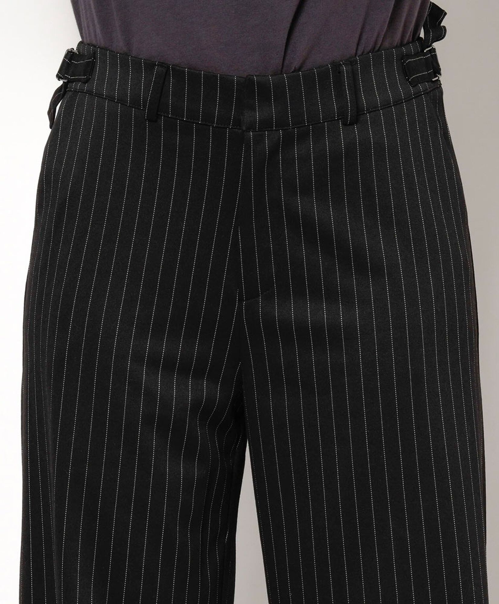 Pantalón mujer negro líneas wide Pantalón mujer negro líneas wide
