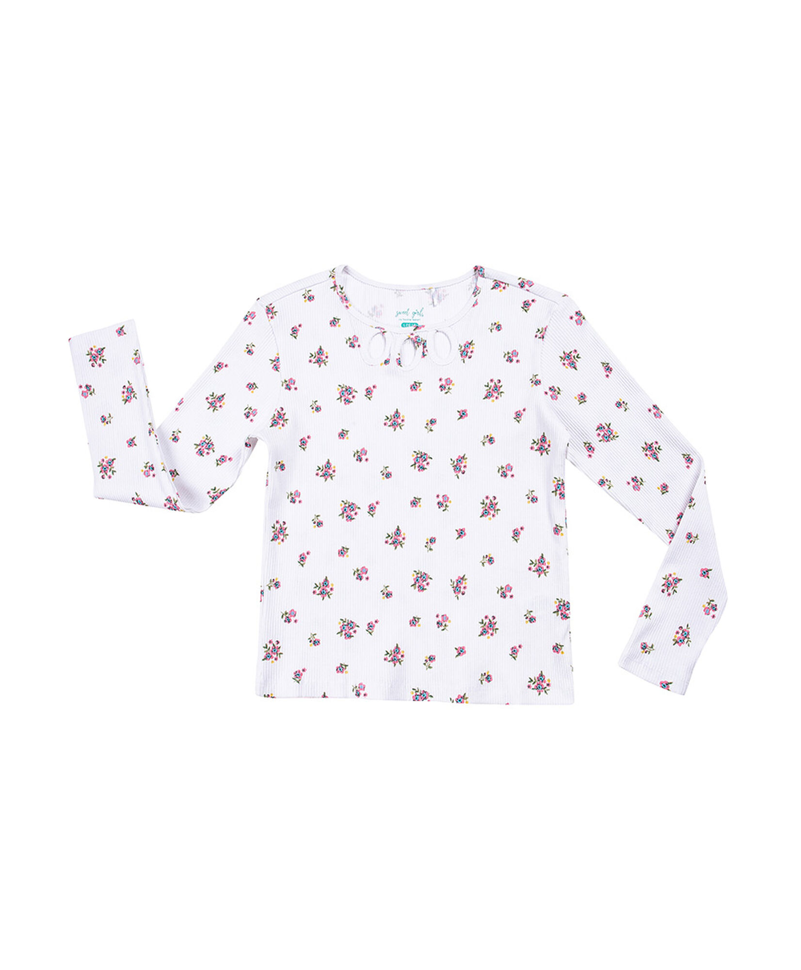 Polera niña acanalada florcitas Polera niña acanalada florcitas