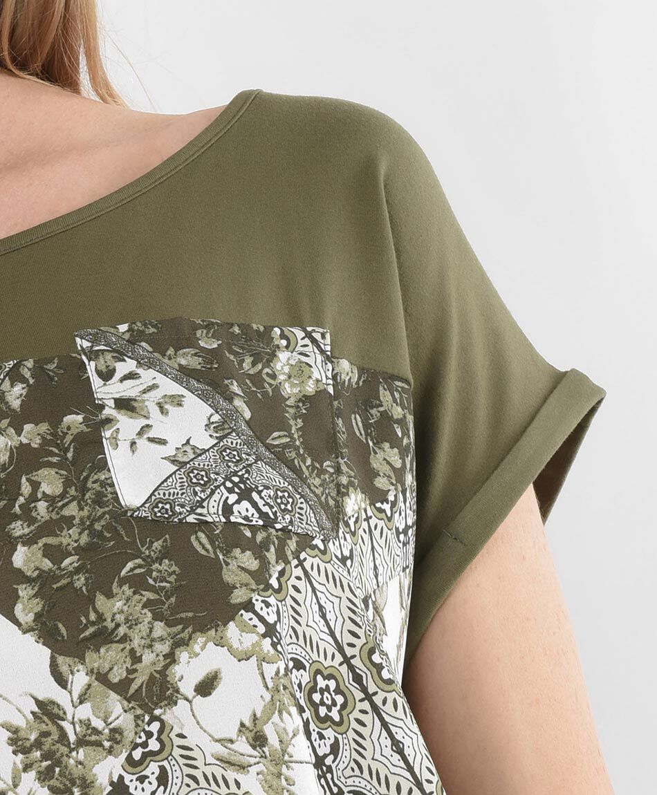 Polera mujer mix estampada