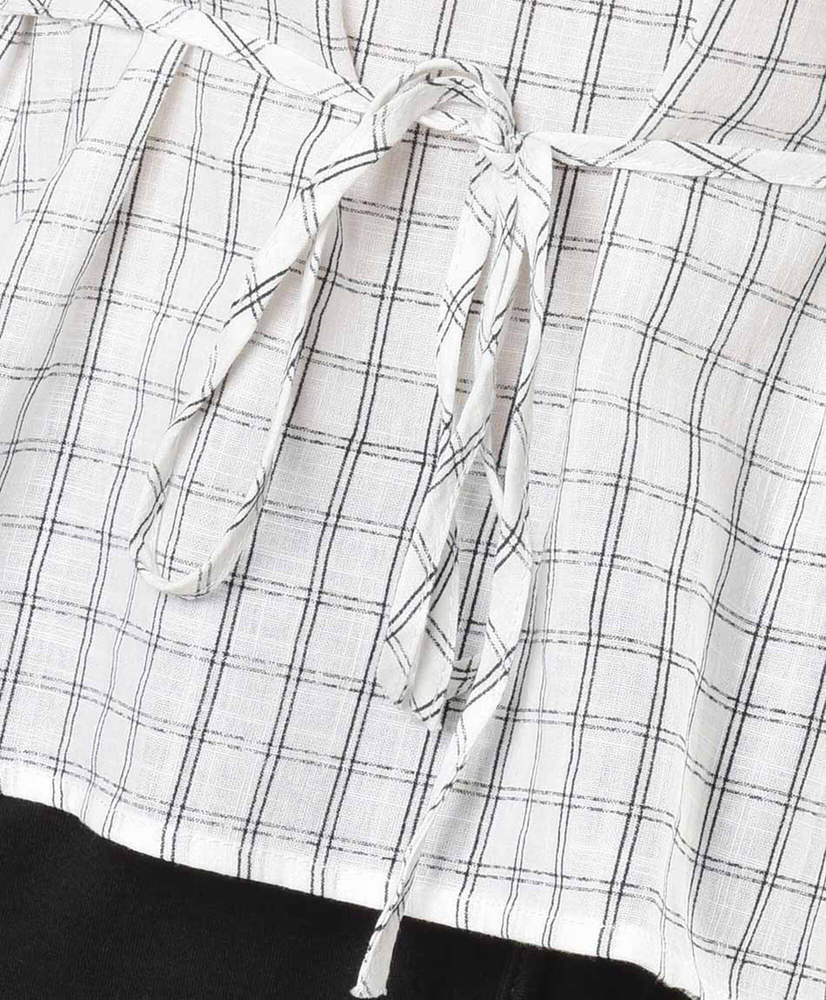 Blusa mujer cuadritos lazo Blusa mujer cuadritos lazo