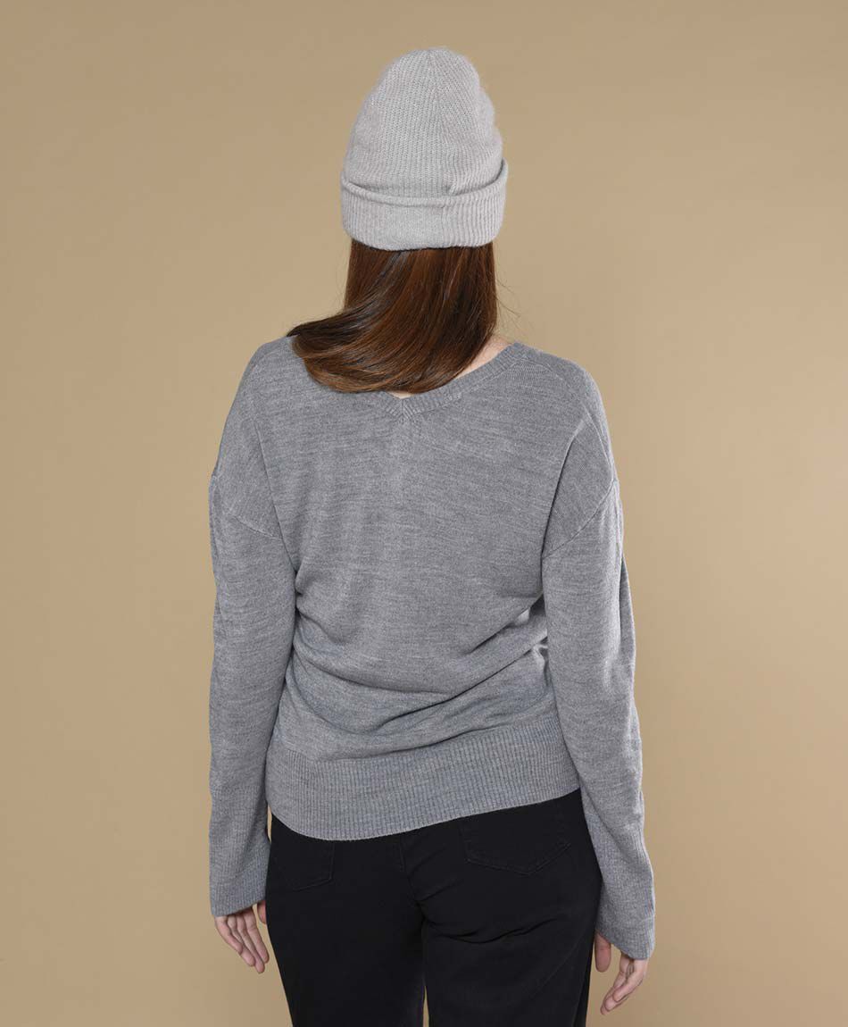 Sweater mujer espalda en v