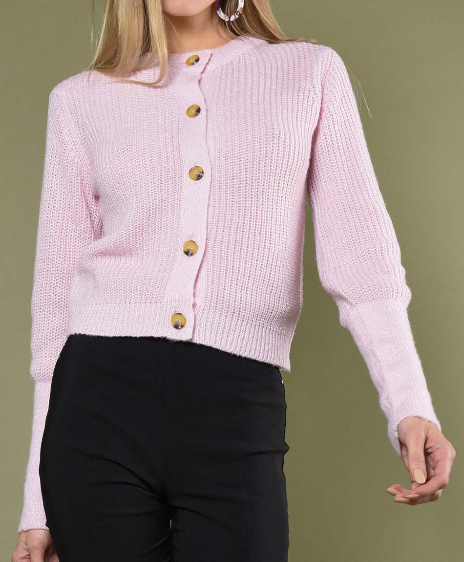 Cardigan botones cuello redondo
