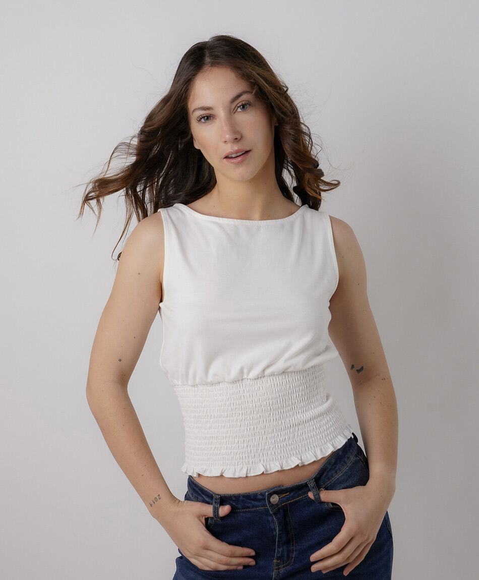 Polera mujer cintura recogida