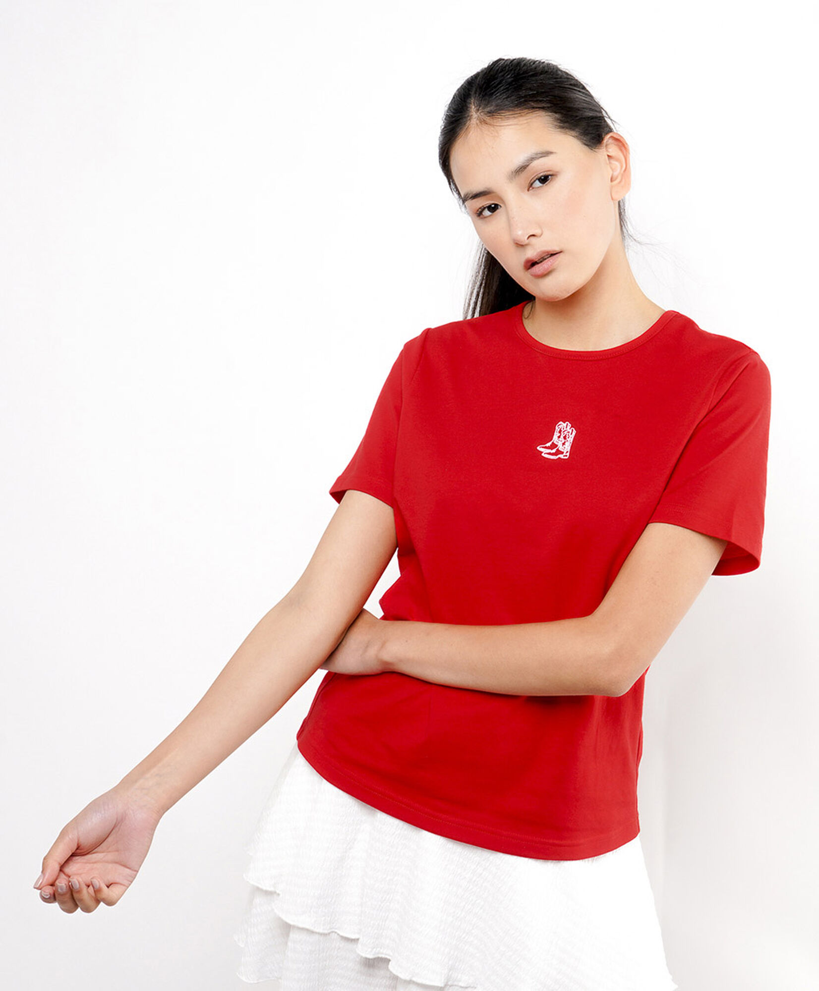 Polera mujer botas bordadas Polera mujer botas bordadas
