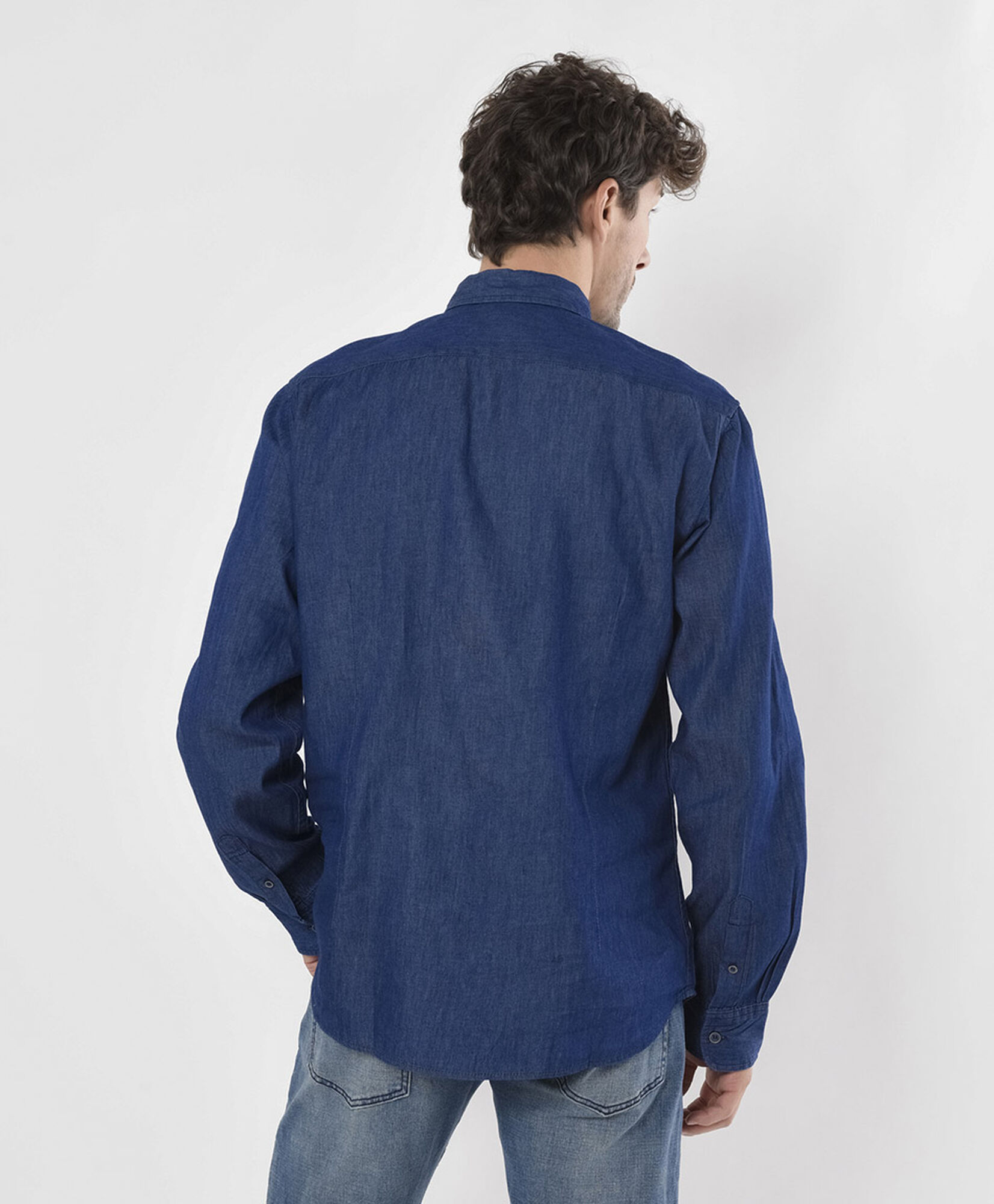 Camisa hombre denim manga larga Camisa hombre denim manga larga