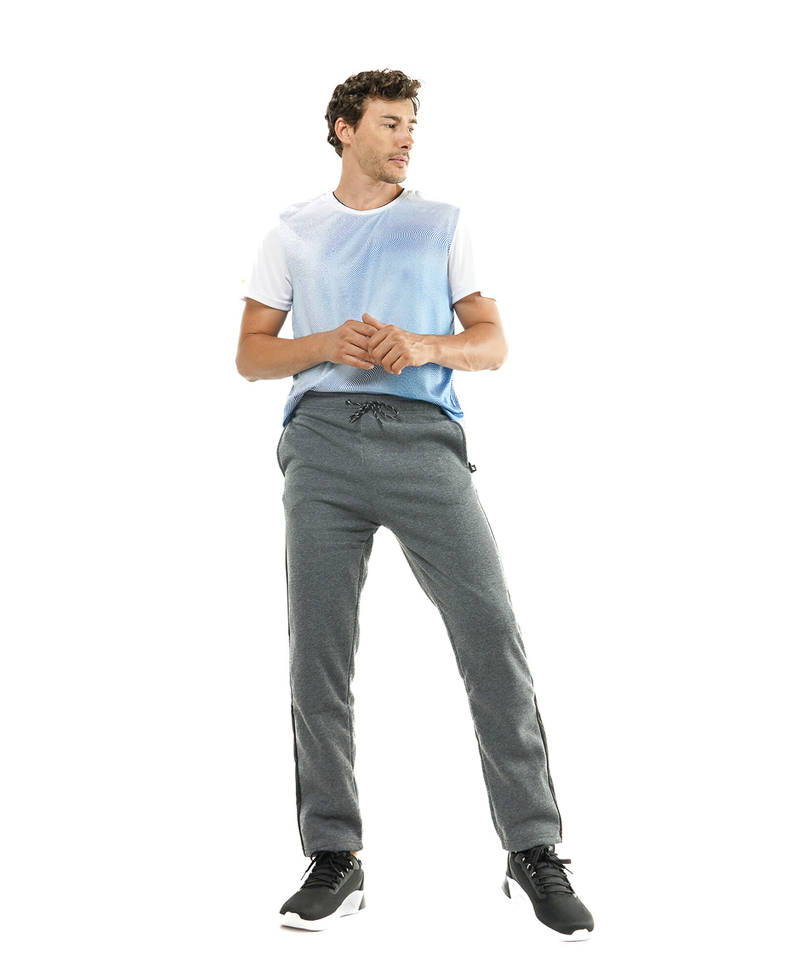 Pantalón deportivo hombre liso recto Pantalón deportivo hombre liso recto
