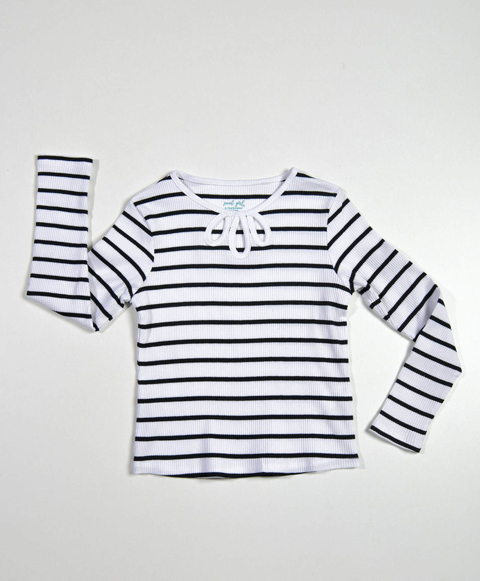 Polera niña líneas lazo Polera niña líneas lazo