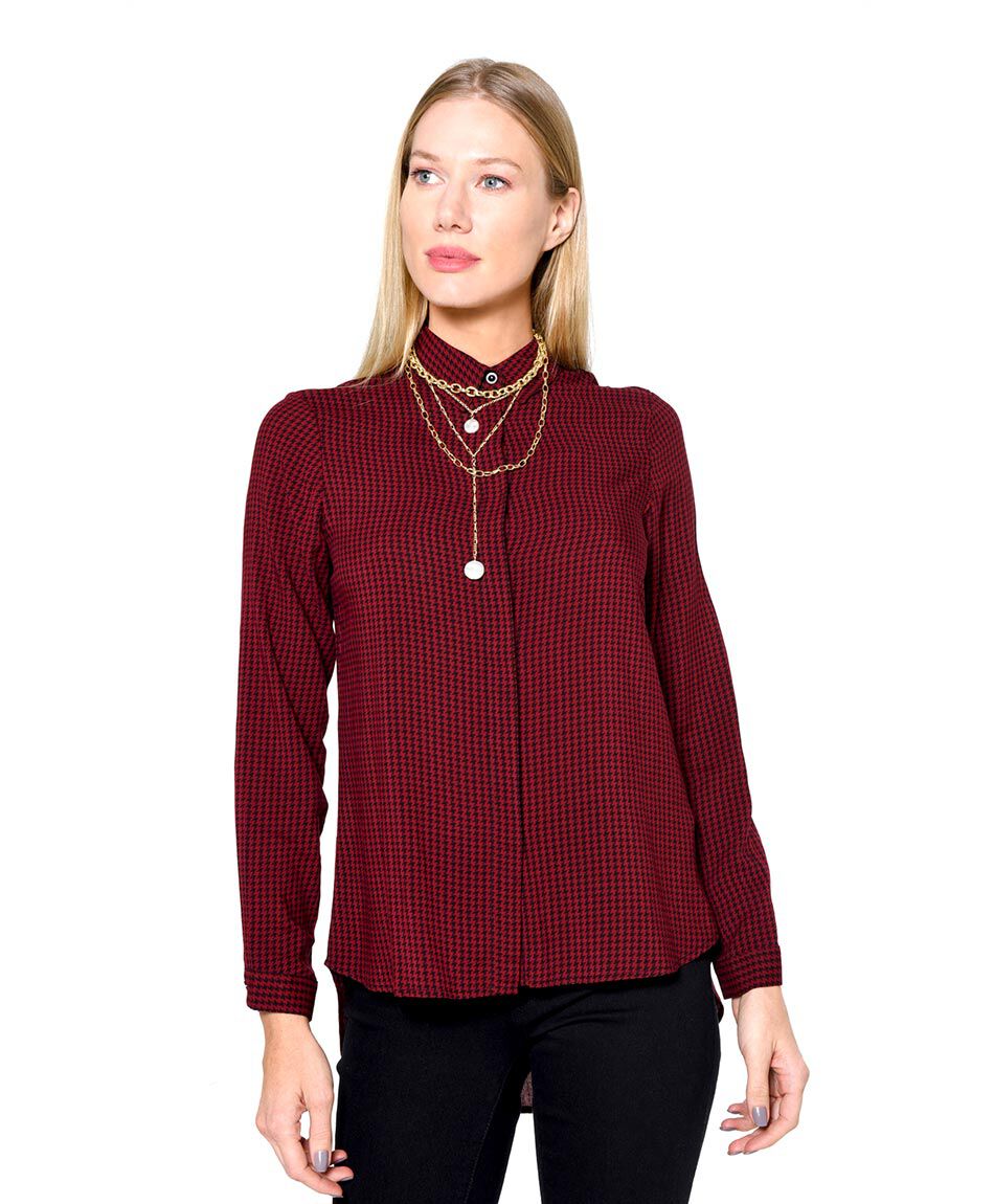 Blusa camisera cuadritos