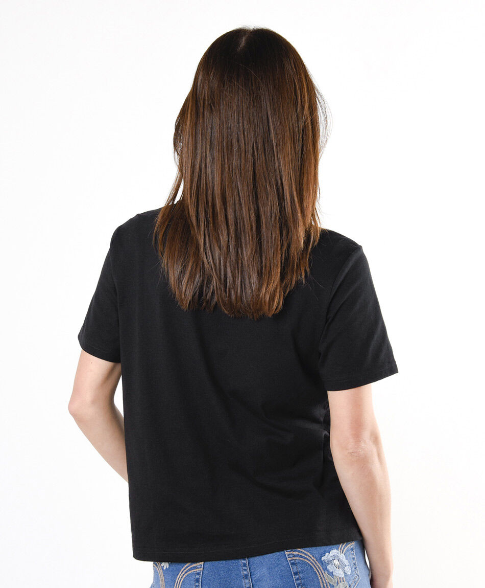Polera mujer lisa negra