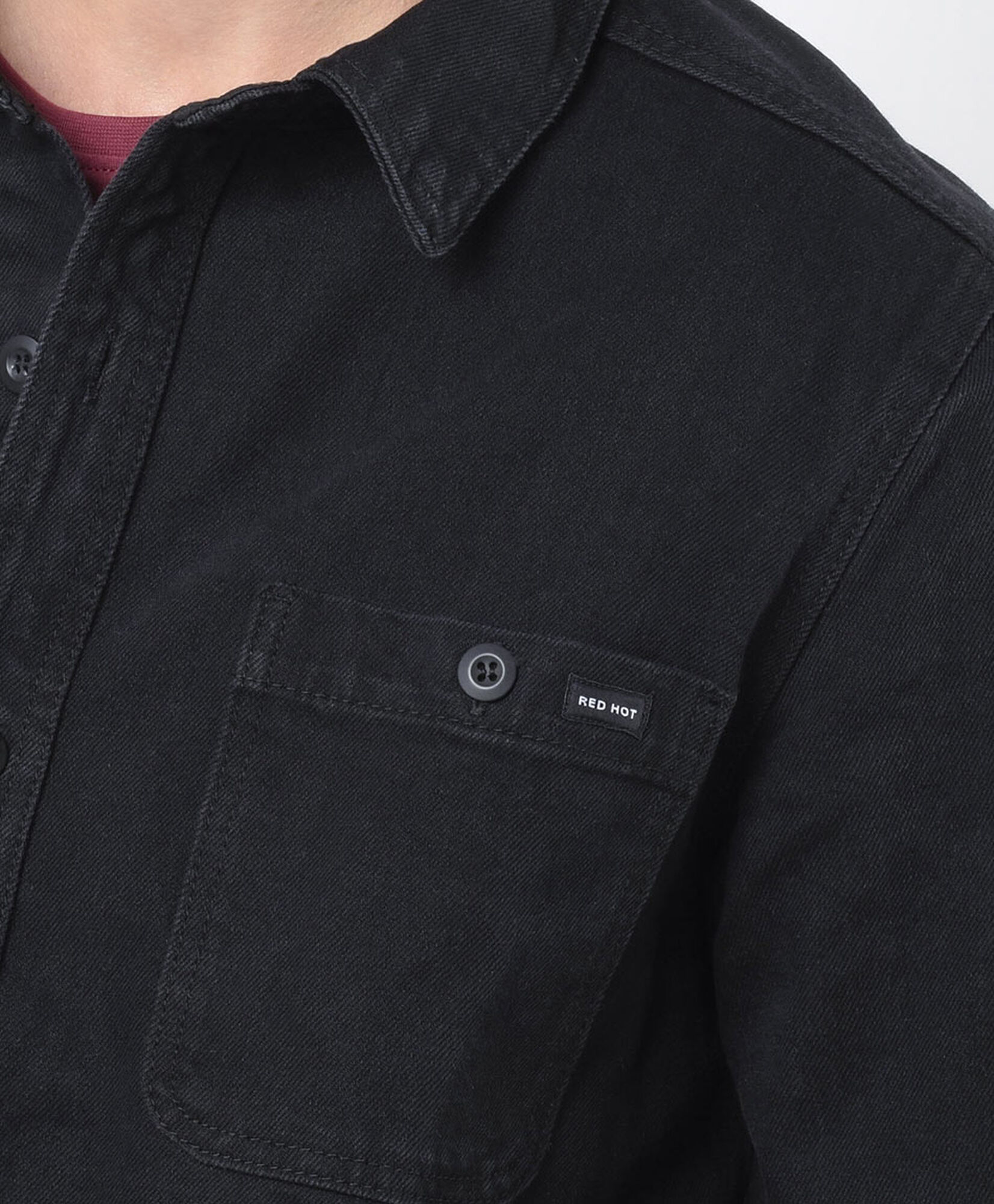 Chaqueta hombre denim bolsillo negra Chaqueta hombre denim bolsillo negra