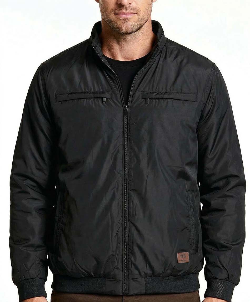 Parka hombre negra lisa