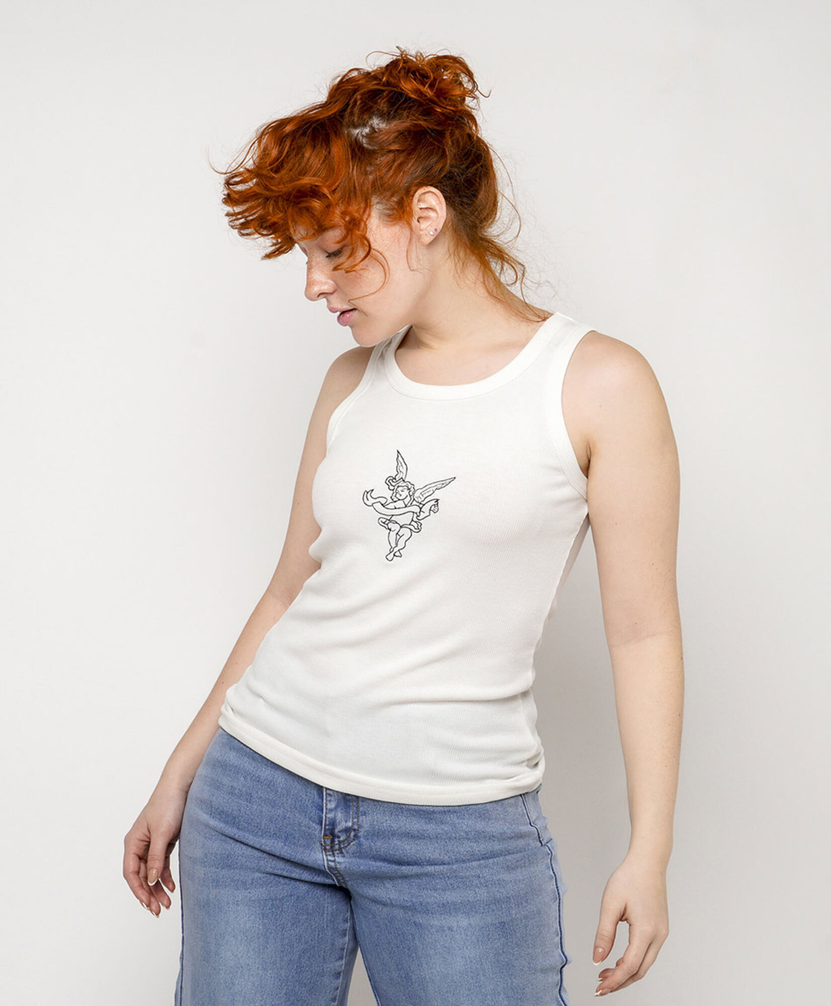 Polera mujer ángel bordado Polera mujer ángel bordado