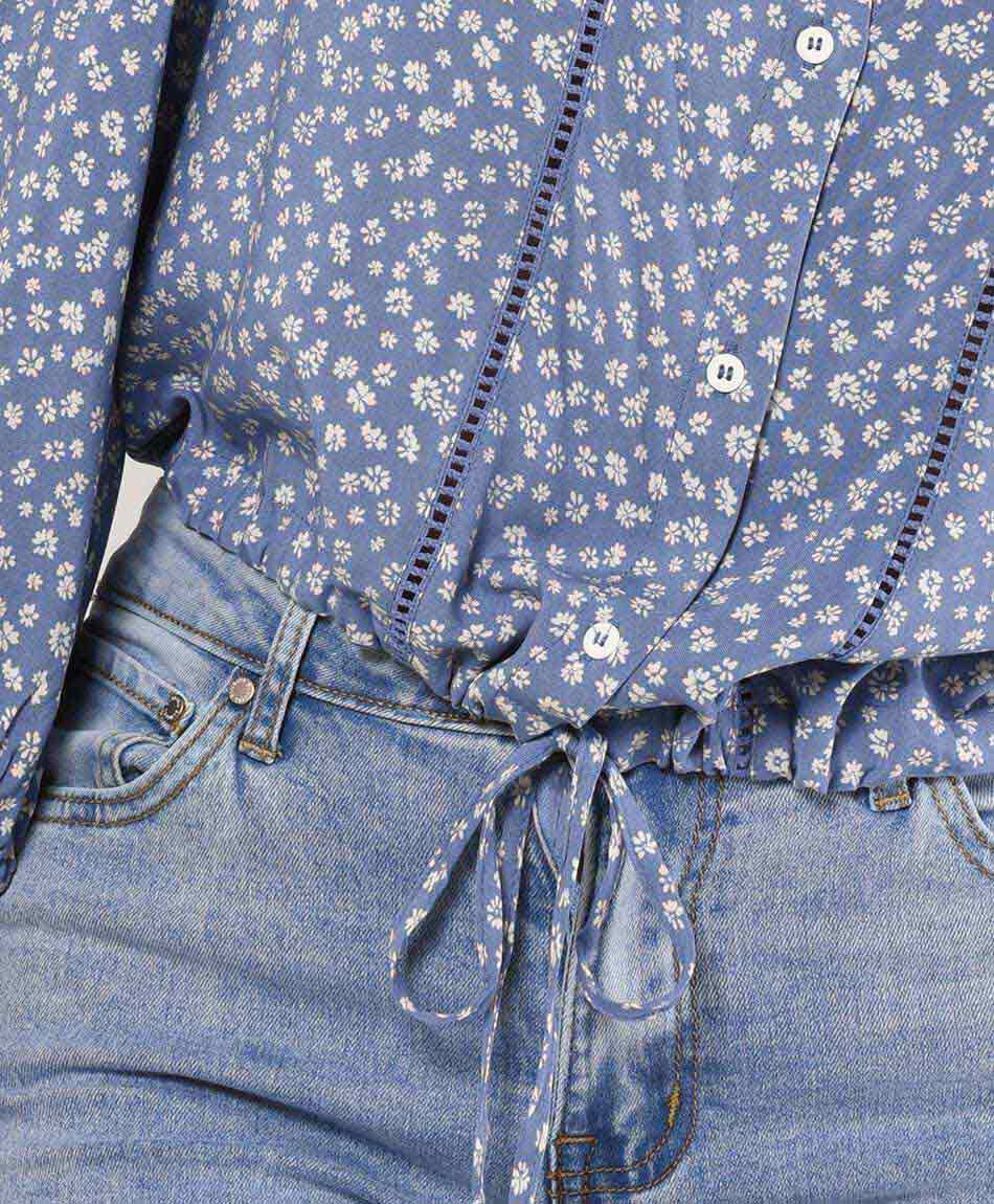 Blusa mujer florcitas lazo