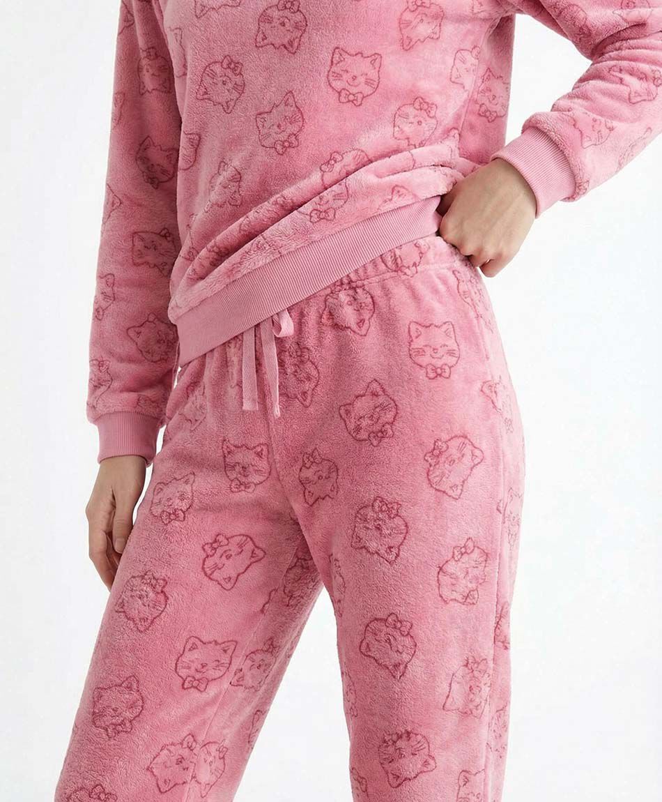 Pijama mujer coral cat face