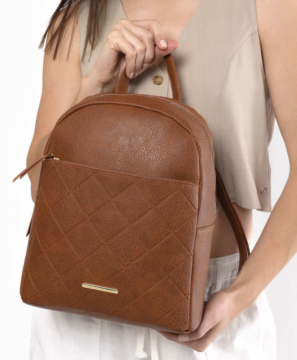 Mochila mujer cuadros y texturas