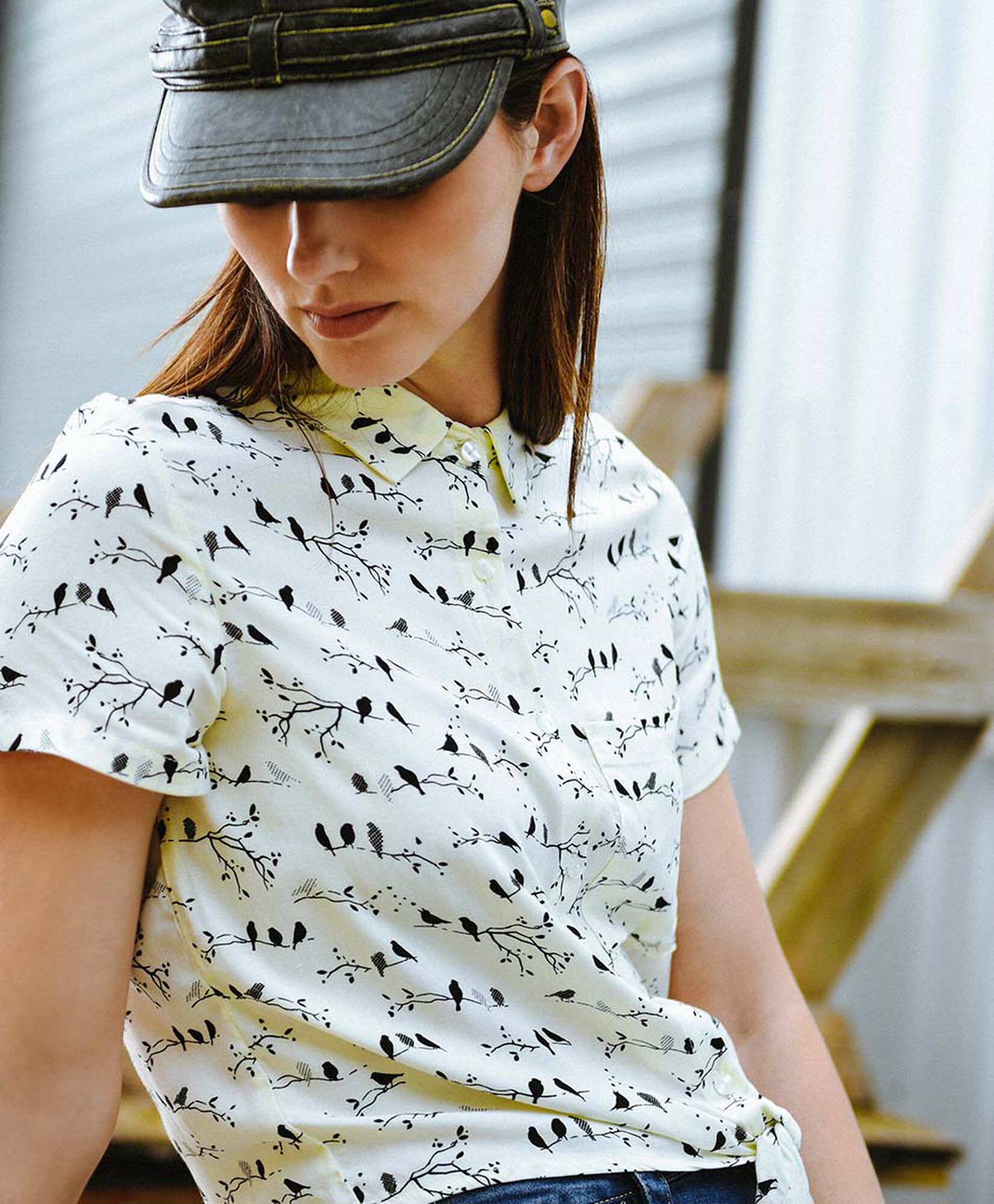 Blusa mujer pajaritos estampados Blusa mujer pajaritos estampados