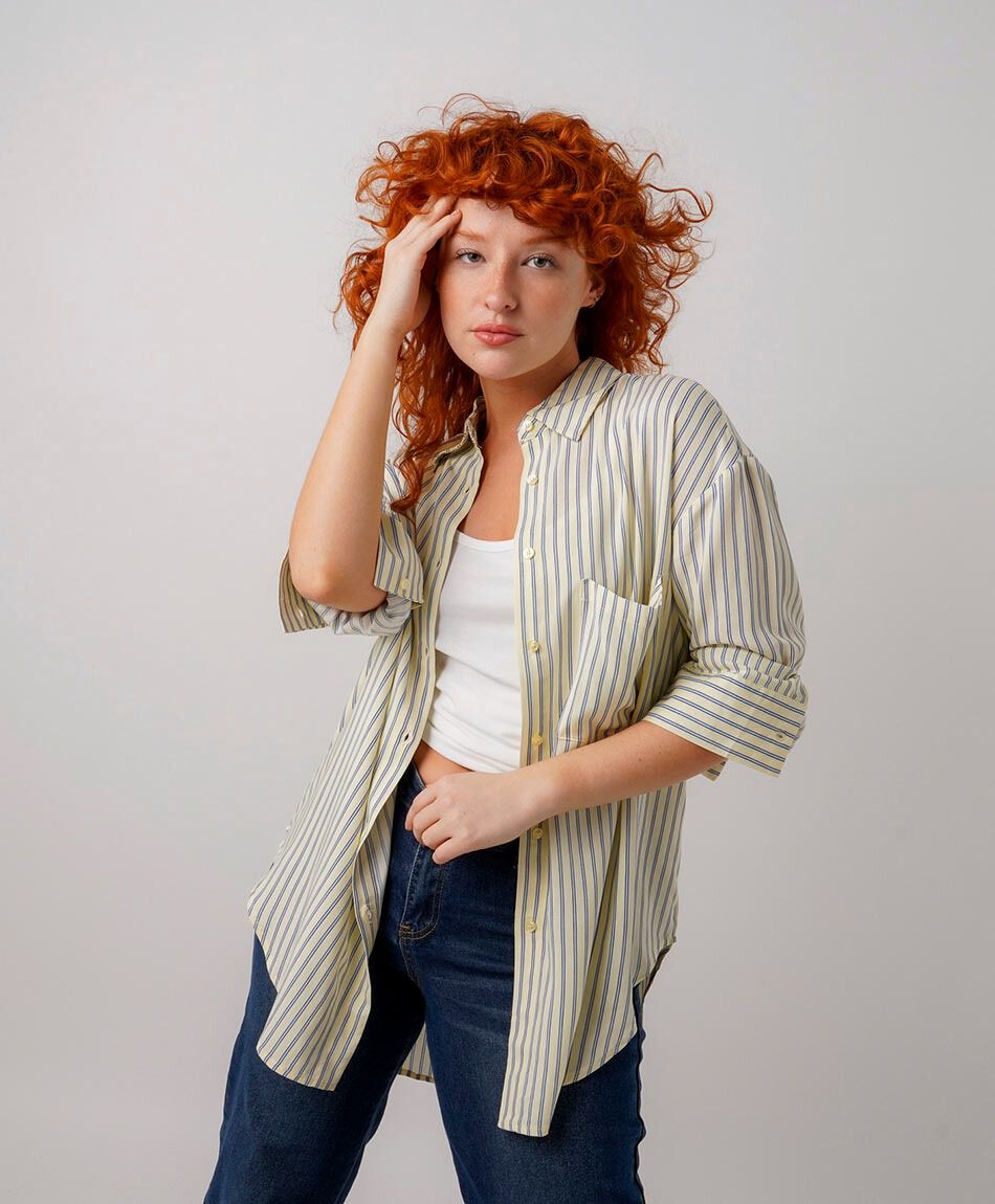 Blusa mujer rayas bicolor