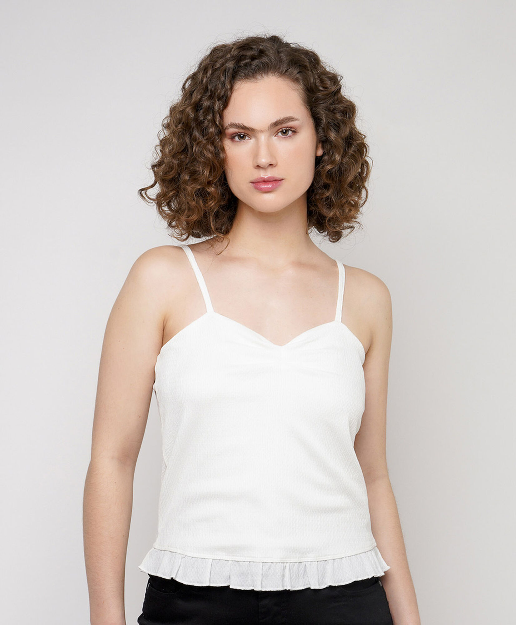 Polera mujer top vuelos inferior Polera mujer top vuelos inferior