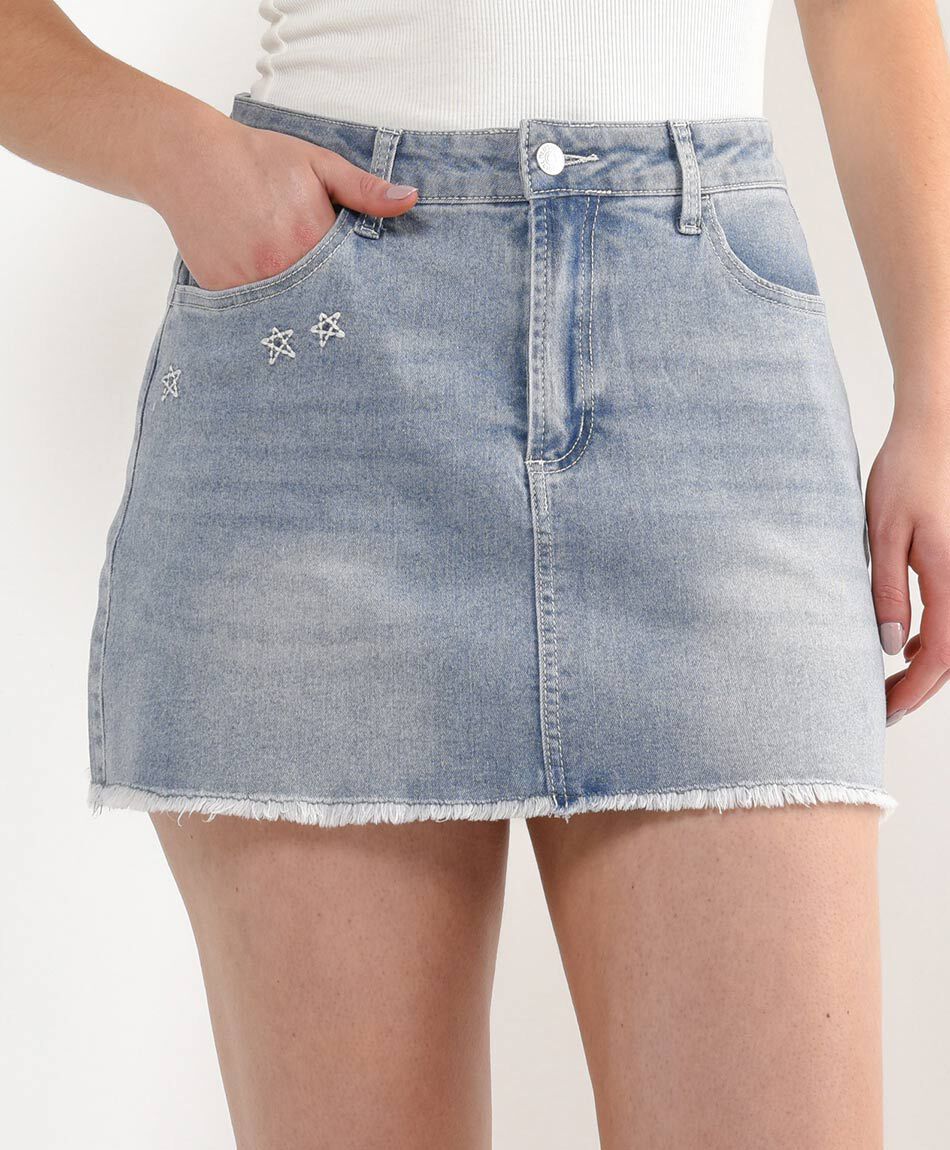 Mini falda mujer denim estrellas