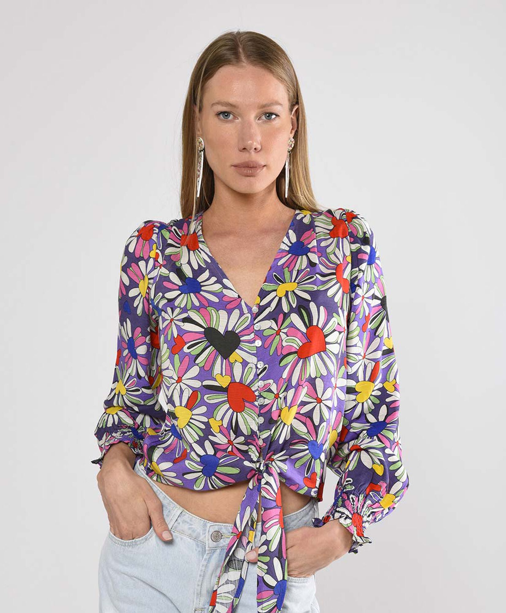 Blusa mujer flores y corazones Blusa mujer flores y corazones