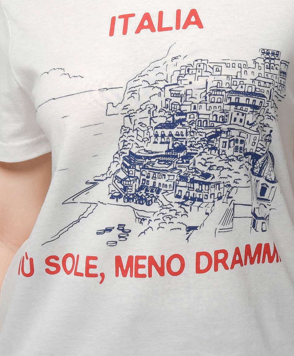Polera mujer estampado italia